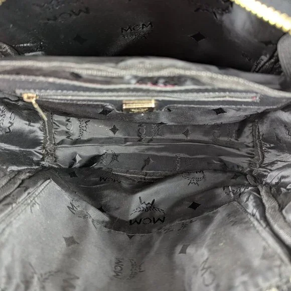 MCM Rucksack Visetos Black Canvas Small Leather Backpack - Picture 4 of 16